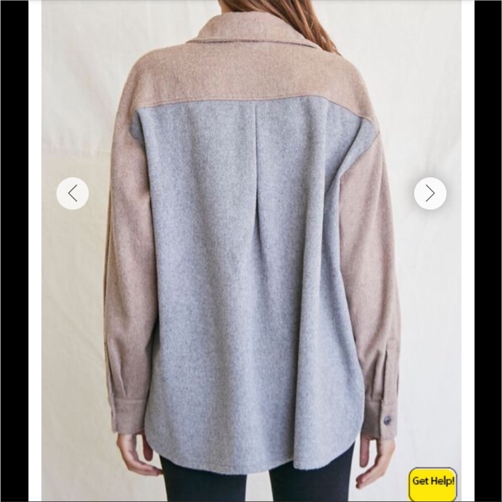 Colorblock Neutral Shacket NWT - Picture 2 of 11
